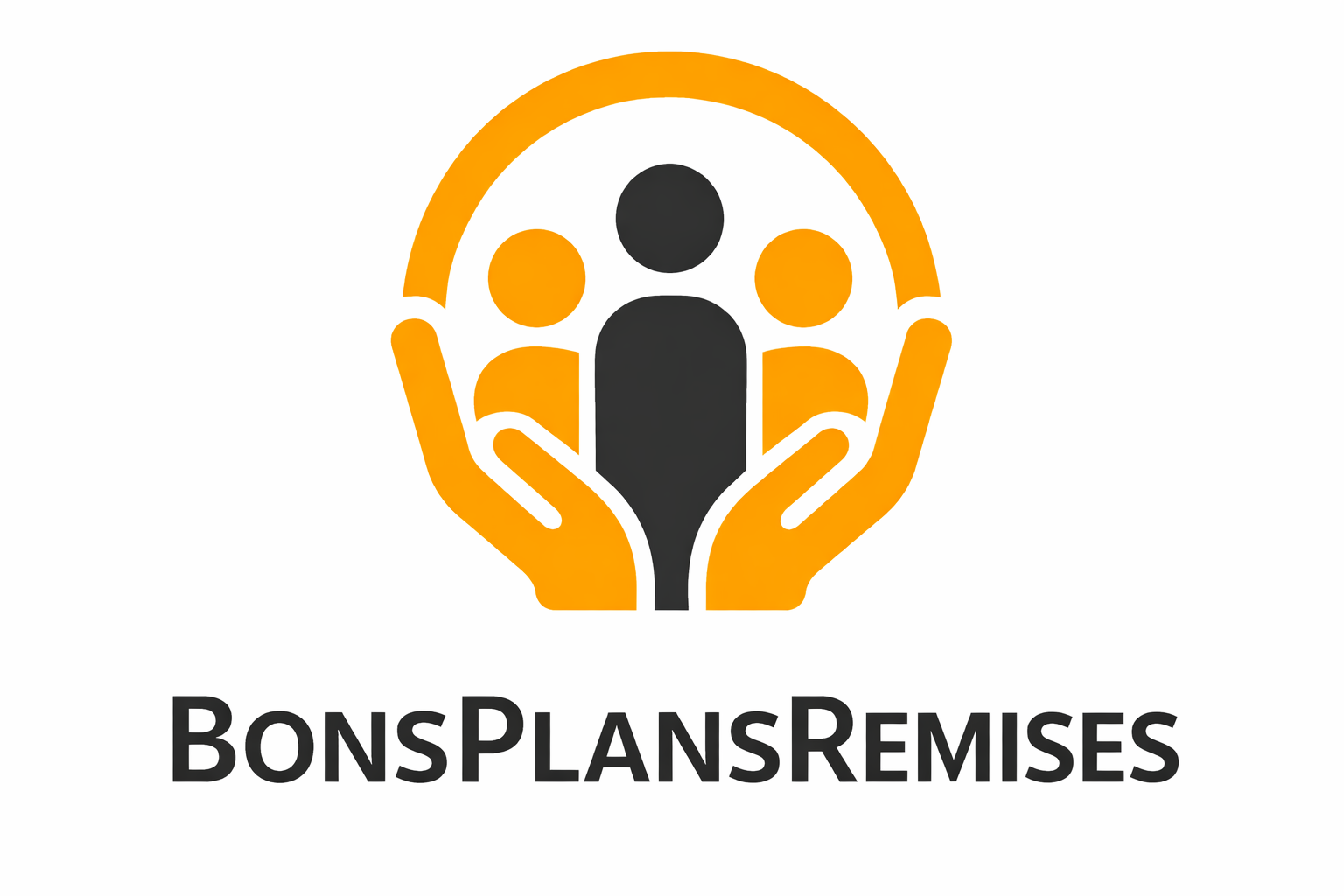 Logo avec mains et personnages