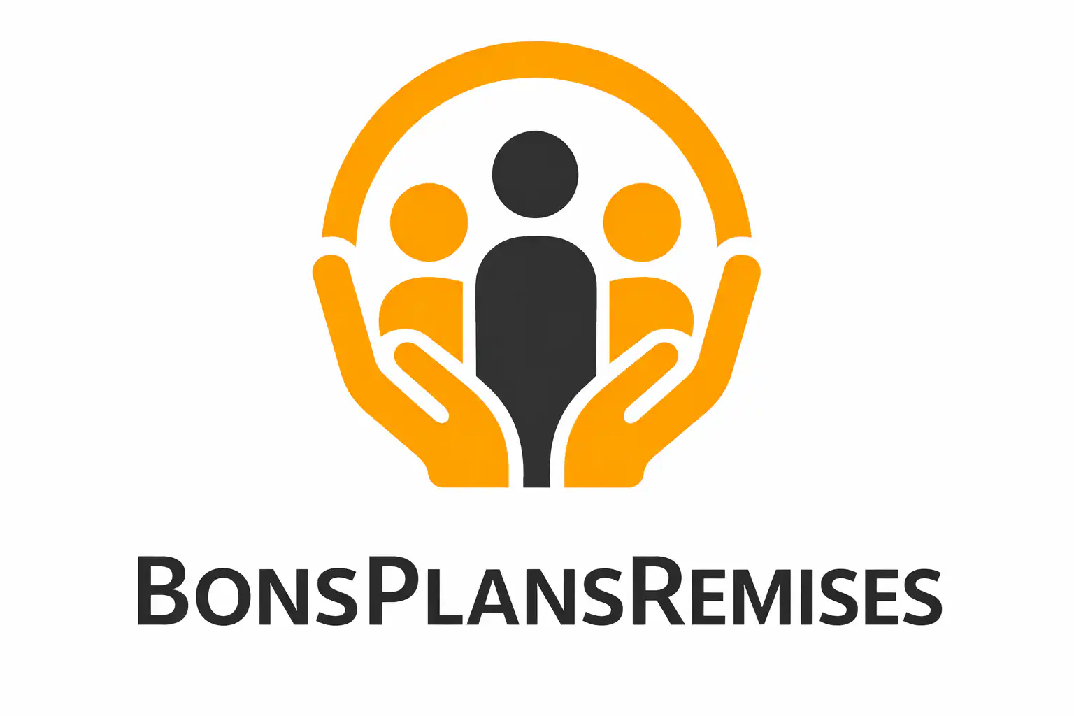 Logo avec mains et personnages