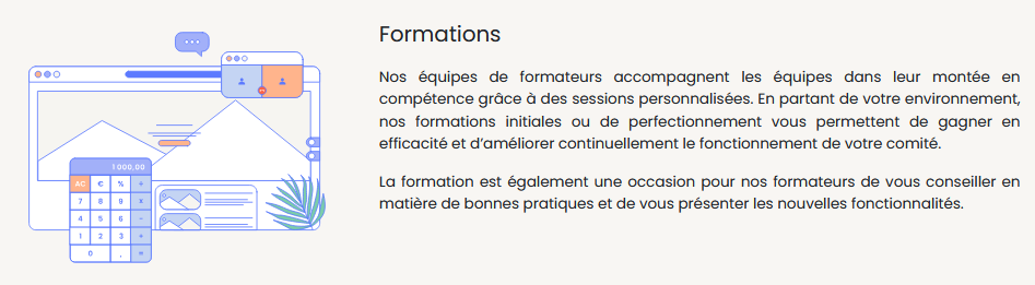 Illustration de formation professionnelle en ligne.