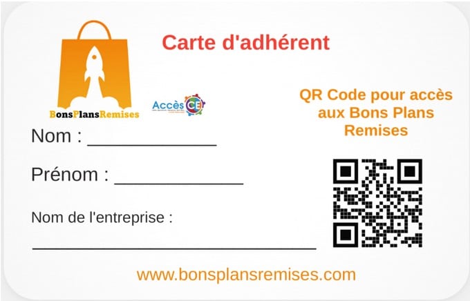 Carte d'adhérent avec QR Code.