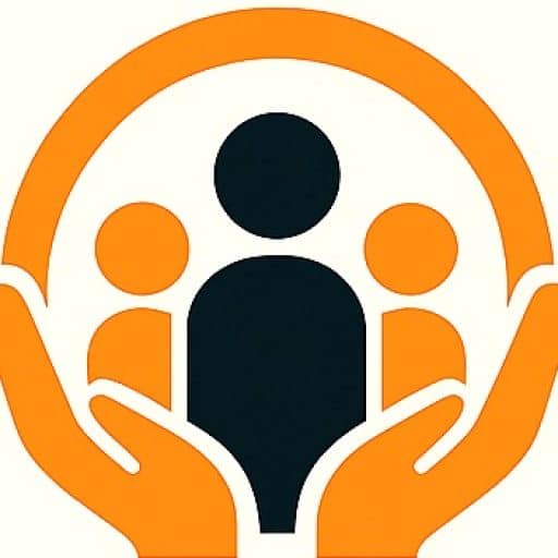 Illustration de figures humaines et mains protectrices.