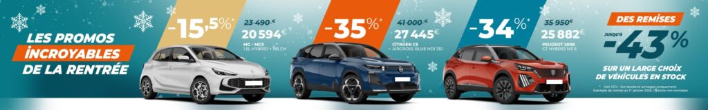 Promotion rentrée, réductions automobiles jusqu'à -43%.