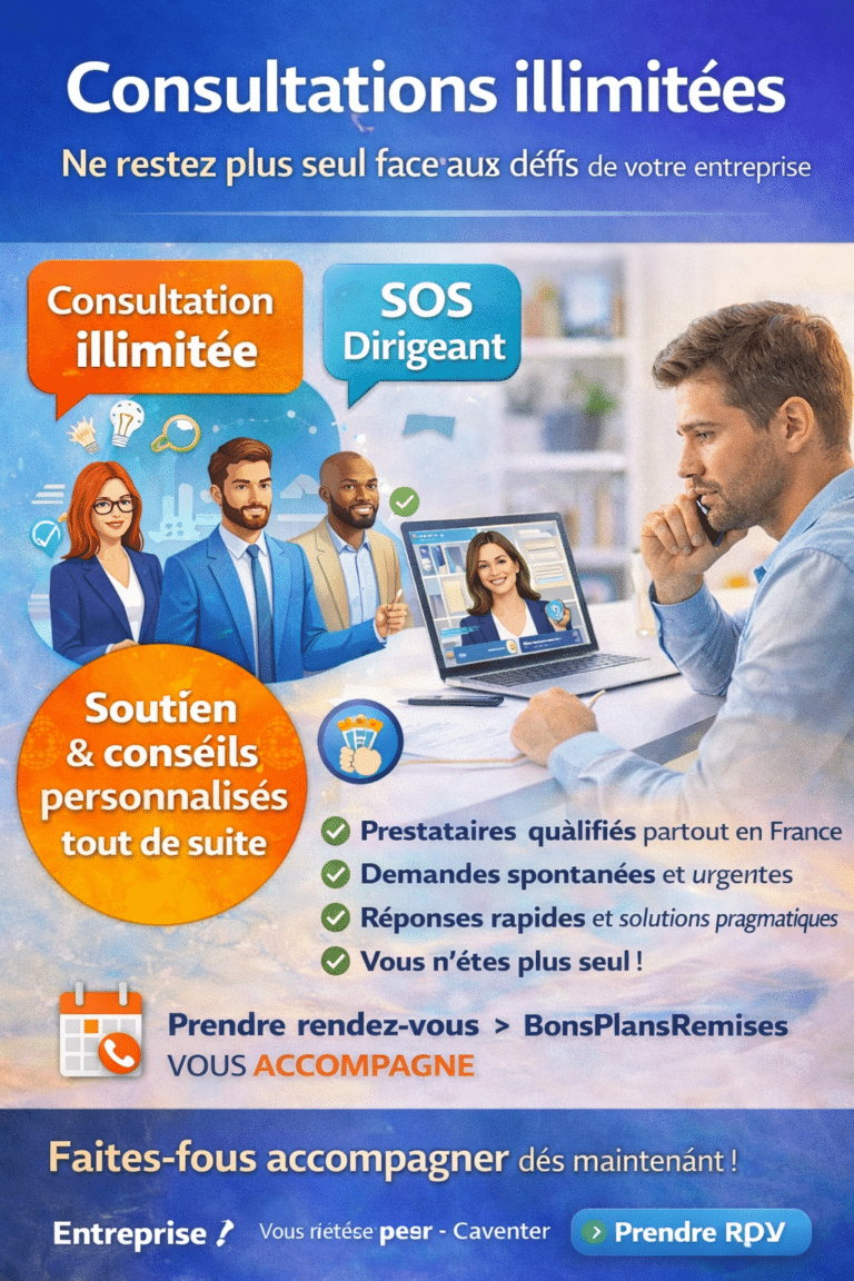 Consultations illimitées pour entreprises, soutien personnalisé immédiat.