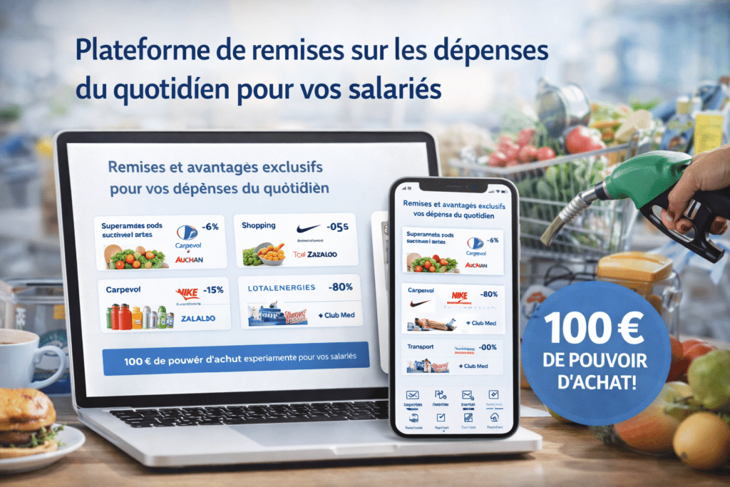 Plateforme d’avantages sociaux permettant aux entreprises d’améliorer le recrutement et la fidélisation des salariés grâce à des remises sur les dépenses du quotidien, sans augmenter les charges.