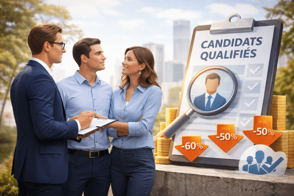 Solution de recrutement externalisé permettant aux entreprises de diffuser leurs offres, sélectionner les meilleurs candidats et réduire le turnover grâce à des avantages sociaux sans charges.