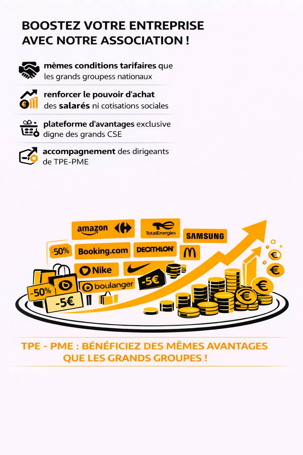 Avantages PME avec grandes marques et réductions