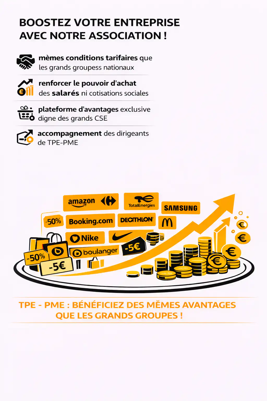 Avantages PME avec grandes marques et réductions