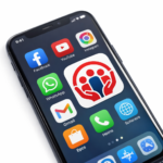 Écran de smartphone avec applications populaires