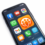 Écran de smartphone avec applications populaires