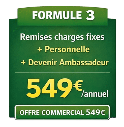 Offre commerciale à 549€ annuel.