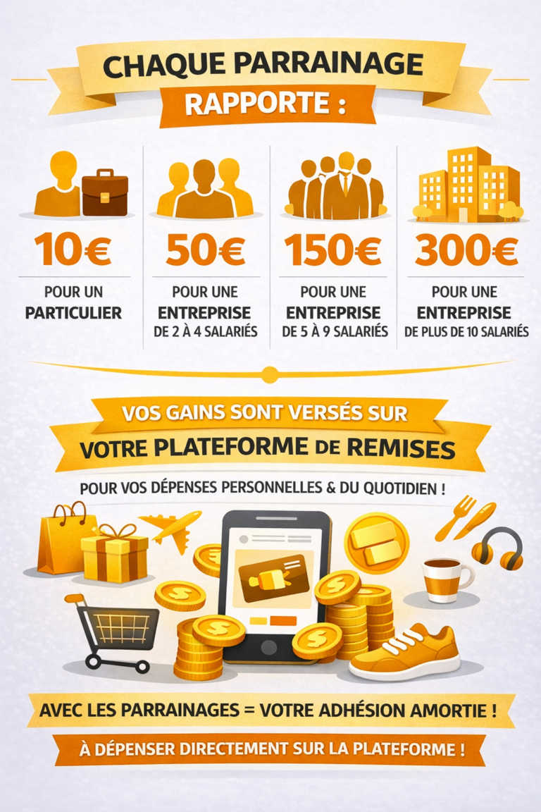 Programme de parrainage avec récompenses financières.