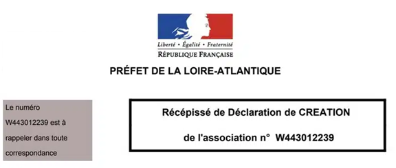 Récépissé déclaration association Loire-Atlantique